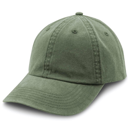 Hunter Green Washed Chino Caps